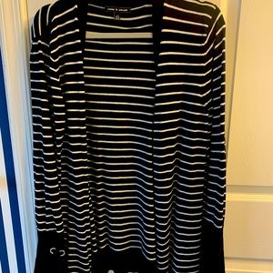 Black and white striped cardigan size Large